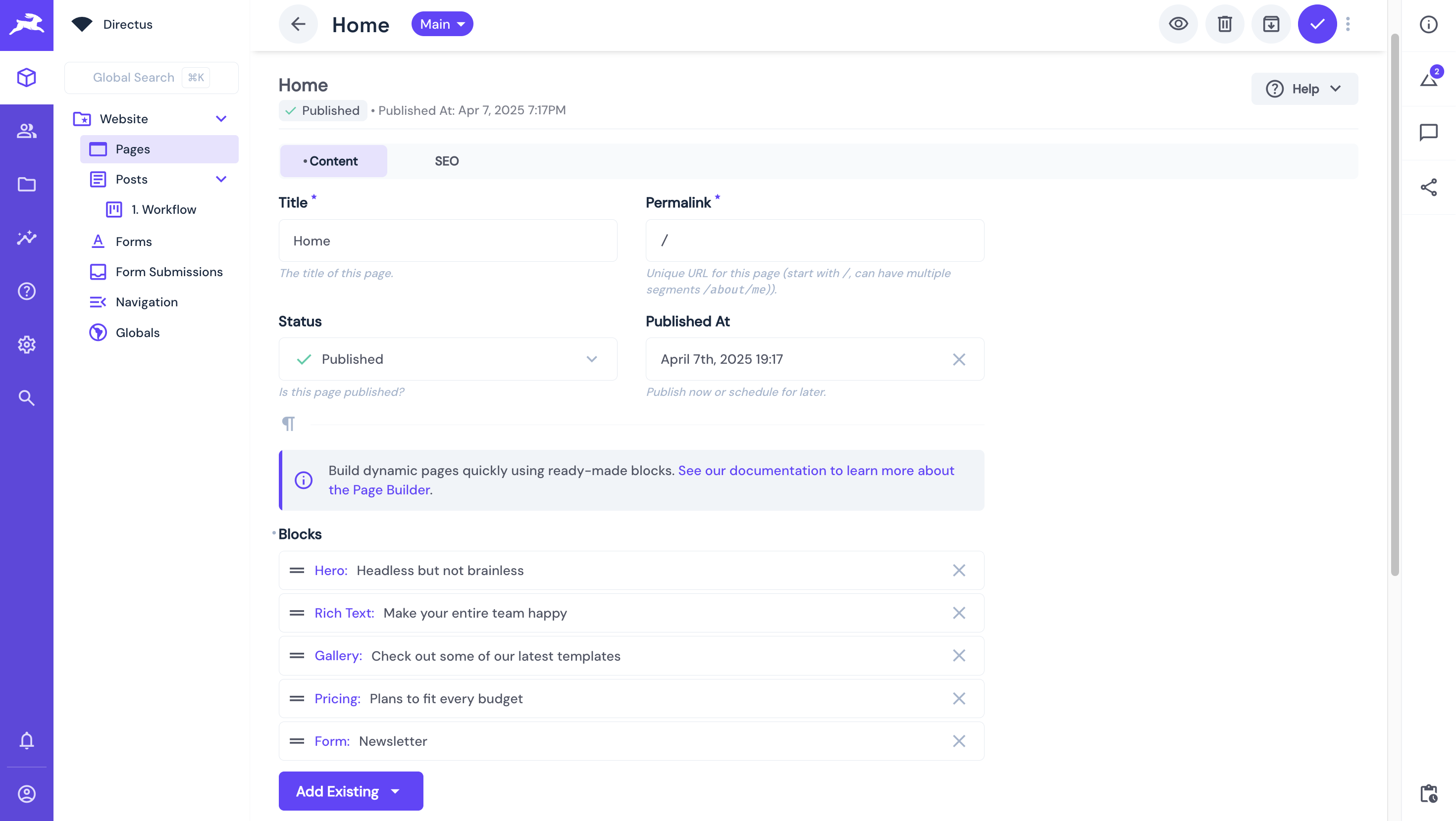 Image showing the home containing the neccessary fields